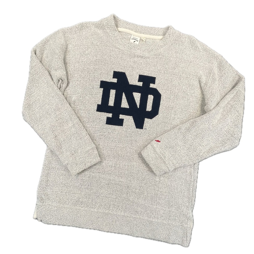 League Collegiate Outfitters Notre Dame Victory Falls Crewneck M Gray Sweatshirt